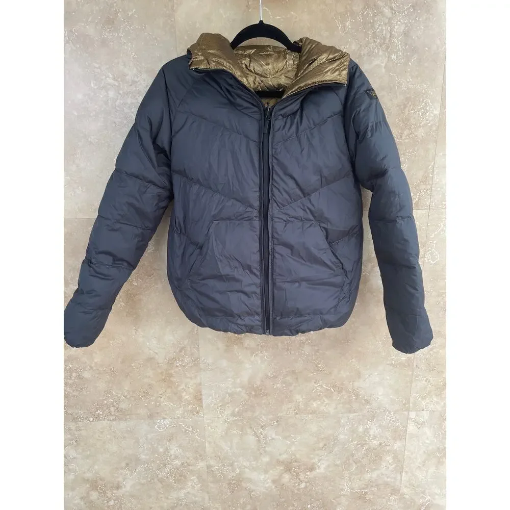 Finger In The Nose Girls Jacket 5XL 16Y Snowdance Down Reversible Ash Black Gold